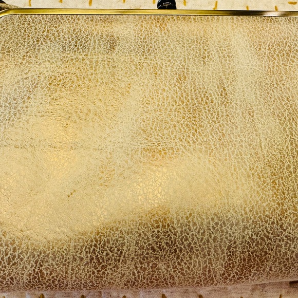 Lovely soft calfskin leather burnished gold over cream small purse. Like new. - Picture 14 of 14